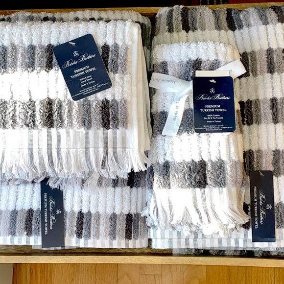BROOKS BROTHERS Bath Towel Set! NWT ✨ gorgeous quality premium Turkish towels! - Picture 3 of 13